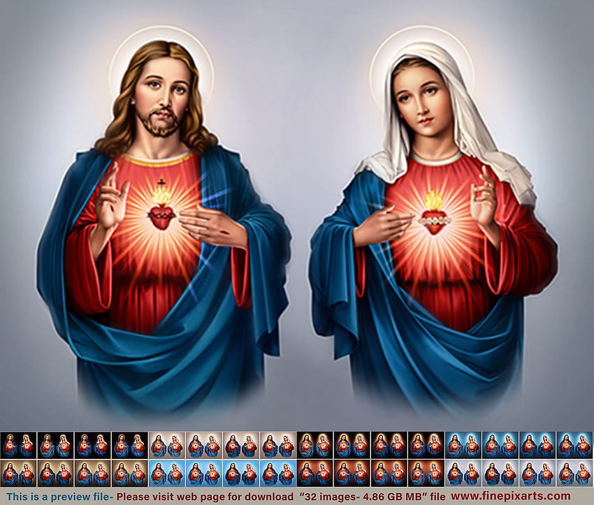 Sacred Heart of Jesus Christ & Immaculate Heart of Mary HD wallpaper |  Pxfuel
