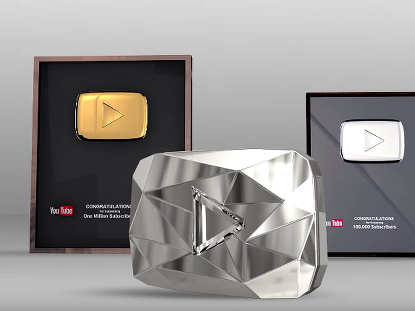 YouTube は、Creator Awards に「応募したすべてのクリエイターが受け取るわけではない」と述べている、銀色の再生ボタン 高画質の壁紙