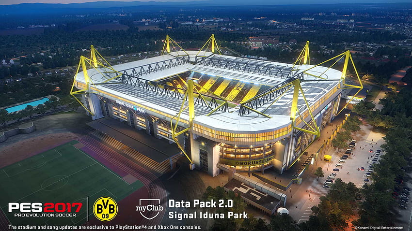 Stadyum, Stadyum, Borussia Dortmund, The Signal Iduna Park, Signal Iduna Park, Pro Evolution Soccer 2017, Pes 2017, 1920x1080 çözünürlükte bölüm oyunları, westfalenstadion HD duvar kağıdı