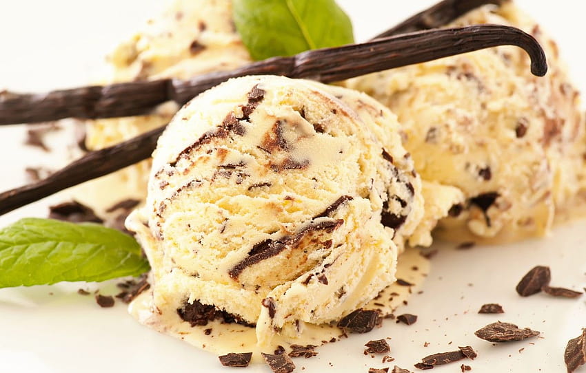 Kugeln, Schokolade, Eis, Dessert, Vanille, Eis, Abschnitt еда, Vanilleeis HD-Hintergrundbild