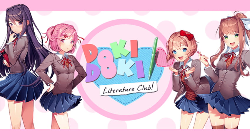 Disintegration in 'Doki Doki Literature Club', club president monika HD wallpaper