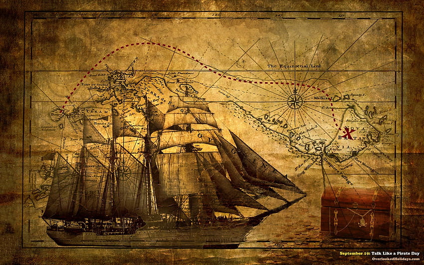Pirates Map HD wallpaper