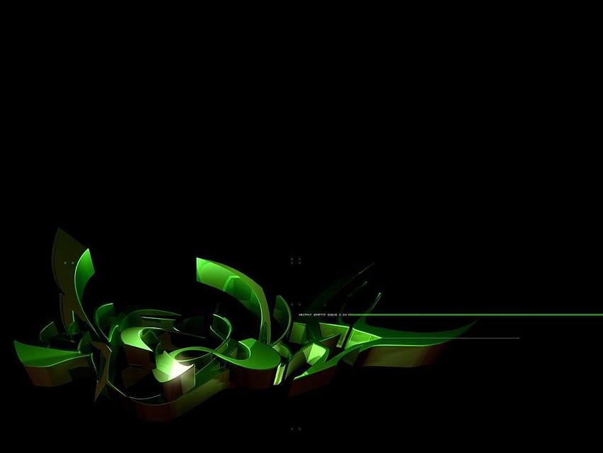 Gips: Зелено в черно на 3D Graffiti Art, зелен Джордан HD тапет