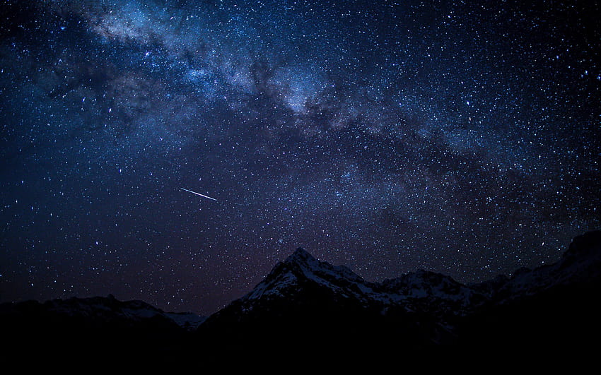 3840x2400 cielo stellato, notte, montagne, natura, cielo notturno Sfondo HD