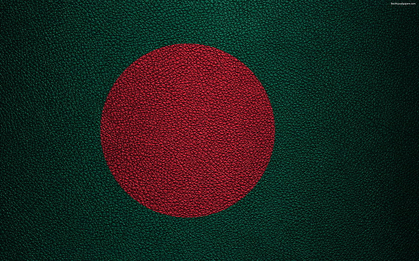 バングラデシュの旗、革の質感、バングラデシュ、バングラデシュの旗 高画質の壁紙