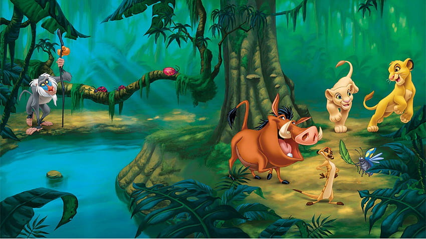 Rafiki Pumbaa Timon Simba Y Nala El Rey León Disney, el rey león simba fondo de pantalla