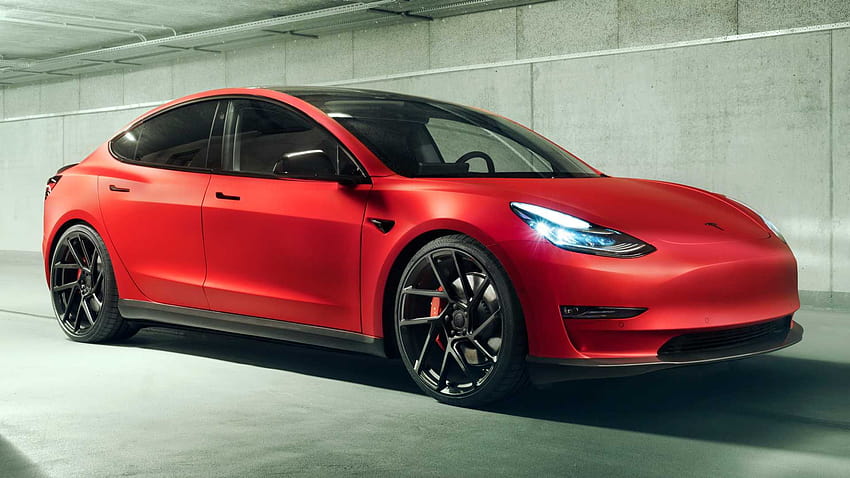 Tesla Model 3 Gets Sporty Attitude From Novitec, tesla model 3 electric car red HD wallpaper