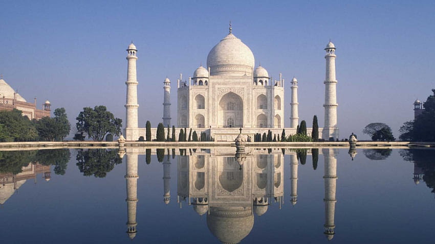 Taj Mahal INDIA Uttar Pradesh Agra Taj Mahal at sunrise reflected in [2000x1000] for your , Mobile & Tablet HD wallpaper