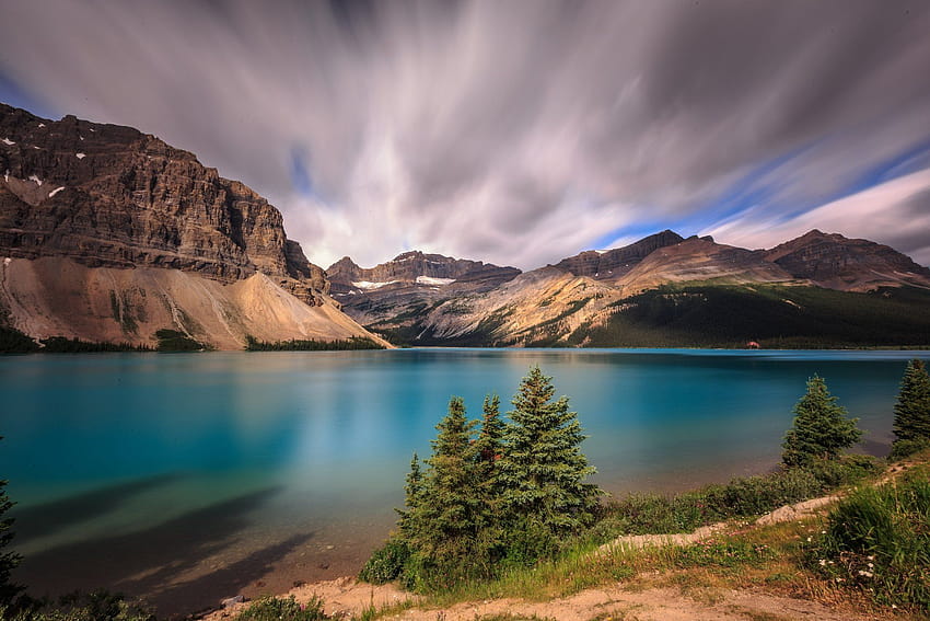Canadá, Parques, Lago, Montanhas, Banff, Alberta, Arco, Lago, Natureza / e Fundos Móveis, Bow Lake Alberta papel de parede HD