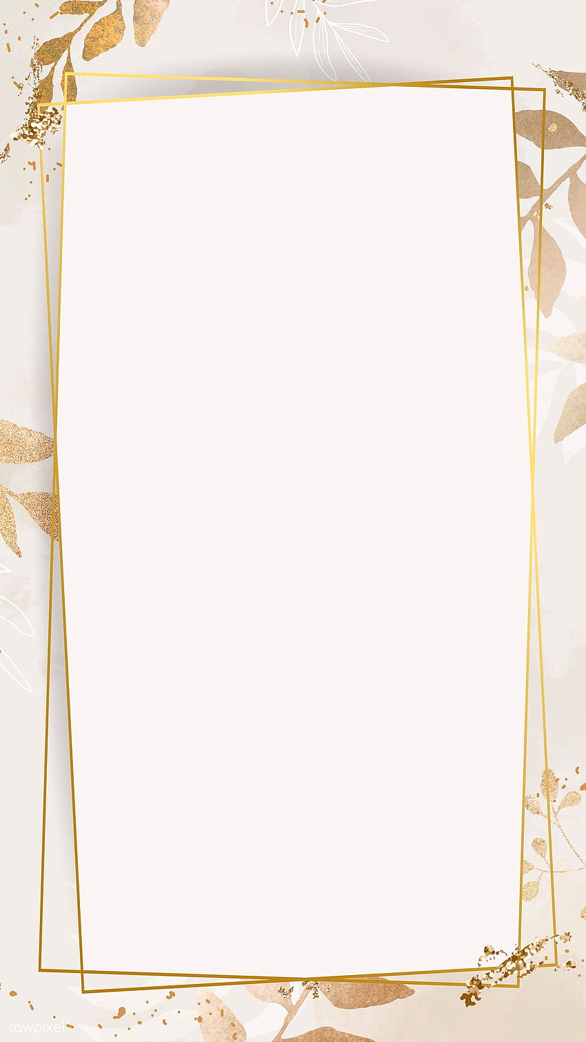 ベージュの背景の携帯電話の背景にクリスマスの黄金の長方形のフレーム… HD電話の壁紙