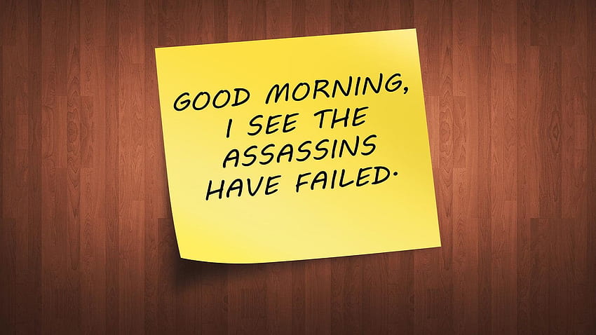 assassins, fail, warning, notice, post it note :: HD wallpaper