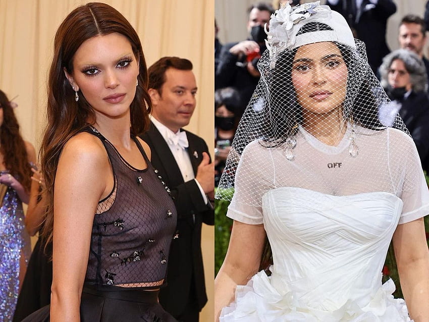 Kylie Jenner se viste de novia con gorra de béisbol; Kendall Jenner va sin sostén, se tiñe las cejas para Met Gala fondo de pantalla