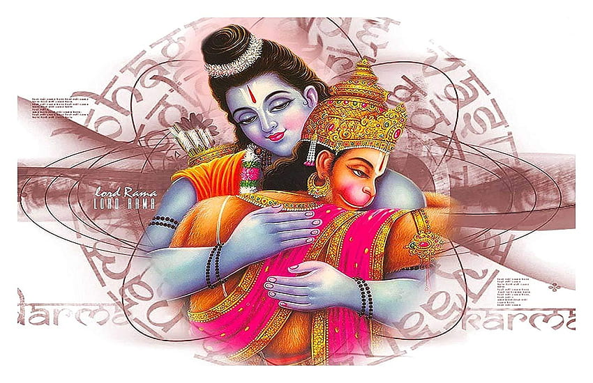 Lord Hanuman Ji with Shree Ram Big Size Flex Poster 36 X 48 Inch, lord rama computer HD wallpaper