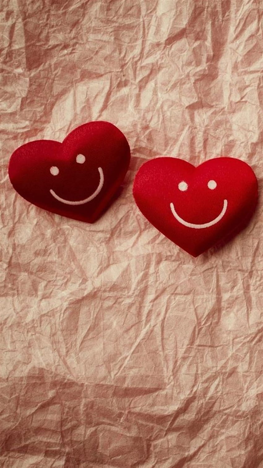 Cute Smile Love Heart Couple Fold Paper iPhone 8 HD phone wallpaper