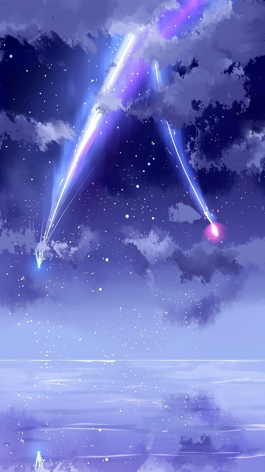 Your Name, beautiful sky, meteor, anime 3840x2160 U, anime iphone HD phone wallpaper