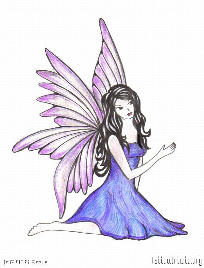 Pencil Drawing Of A Fairy