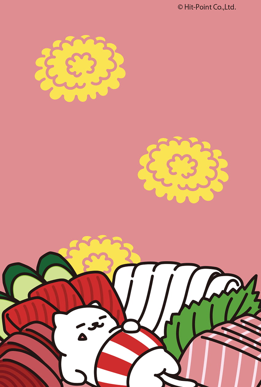 Neko atsume phone cat sushi, sushi cat HD phone wallpaper