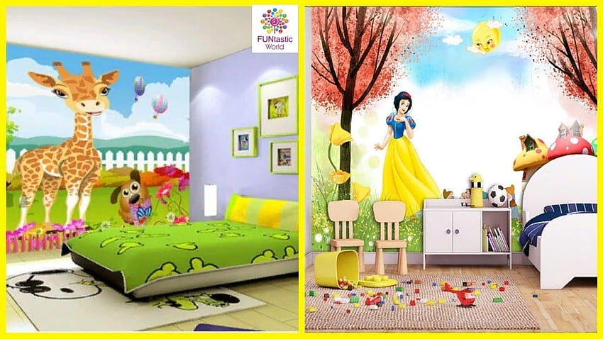Śliczne wzory do sypialni dla dzieci // Dekoracja pokoju dziecięcego, łóżka piętrowe Tapeta HD
