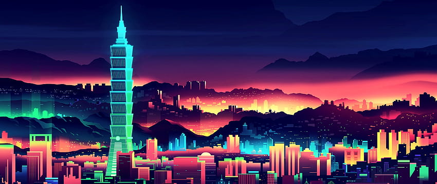 Neon City for and Mobiles Ultra Wide TV, 5120x2160 HD wallpaper