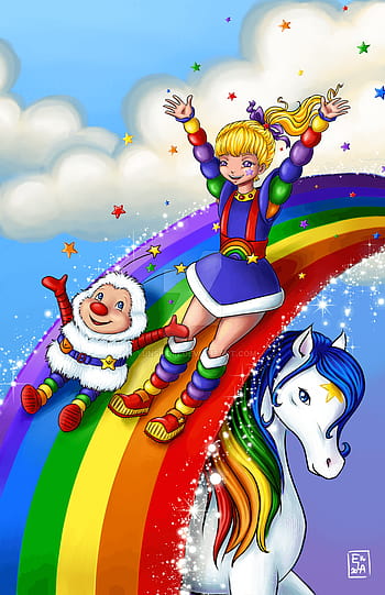 Original Rainbow Bright wand girl bright rainbow cartoon sky HD  wallpaper  Peakpx