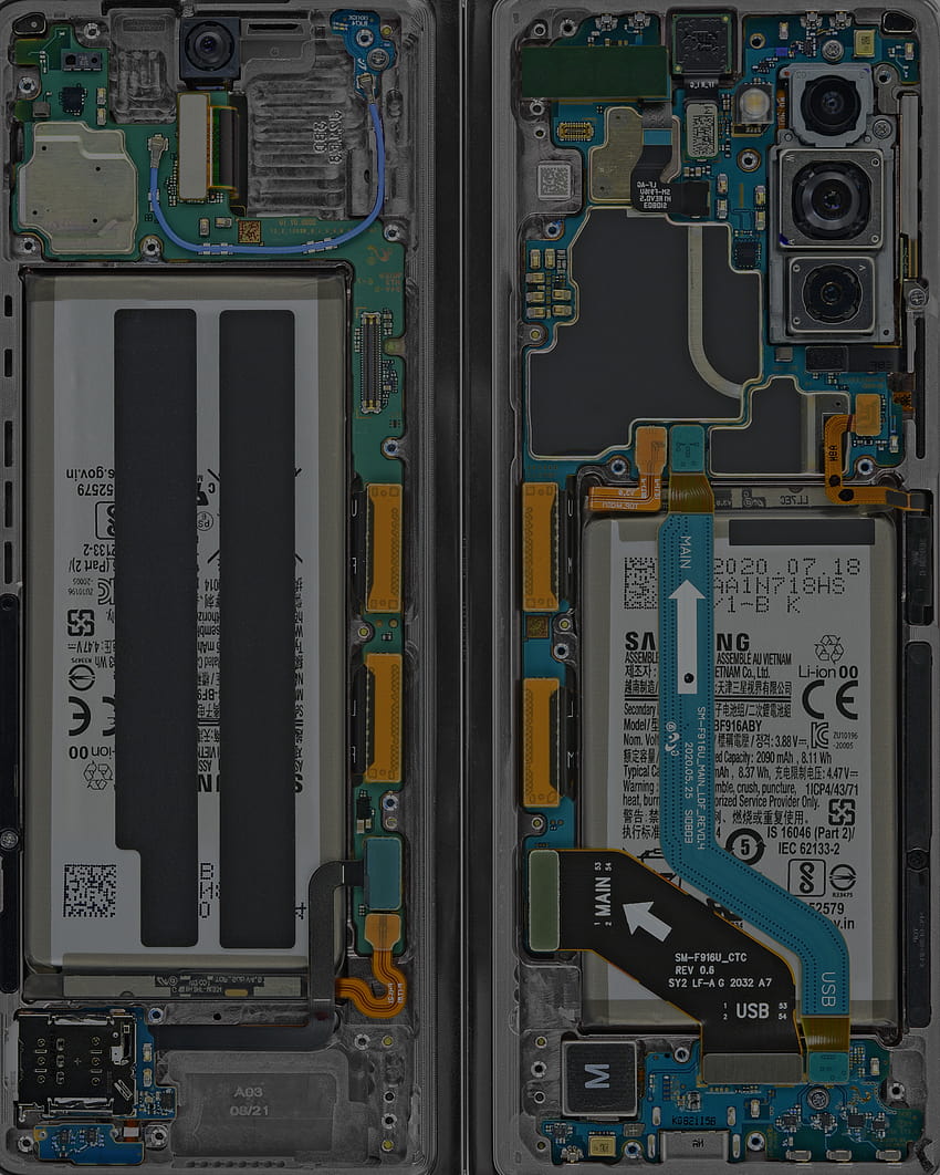 Traga para fora o interior detalhado do Galaxy Z Fold 2 com, samsung z fold 3 Papel de parede de celular HD