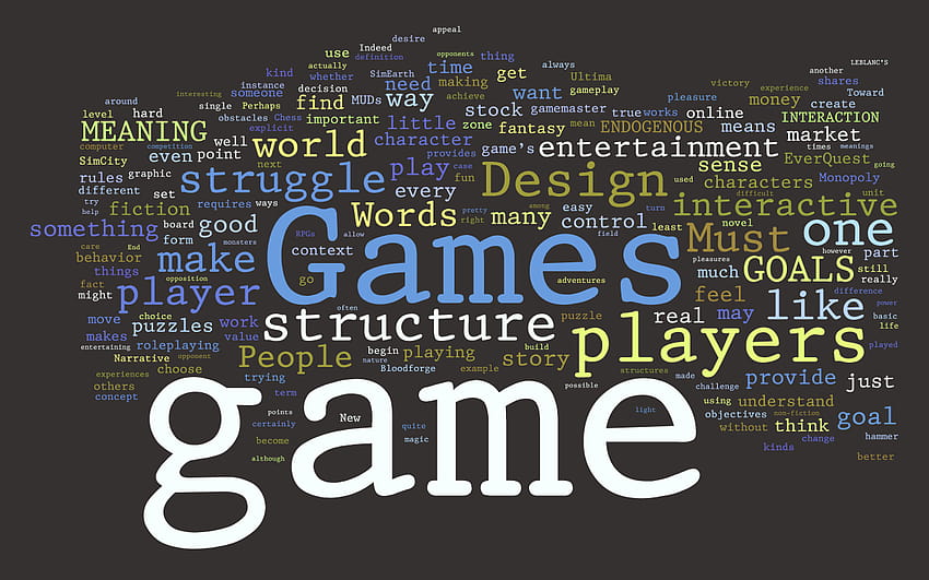 gamedesignconcepts / Shared Vocabulary for Game Design, wordles HD wallpaper