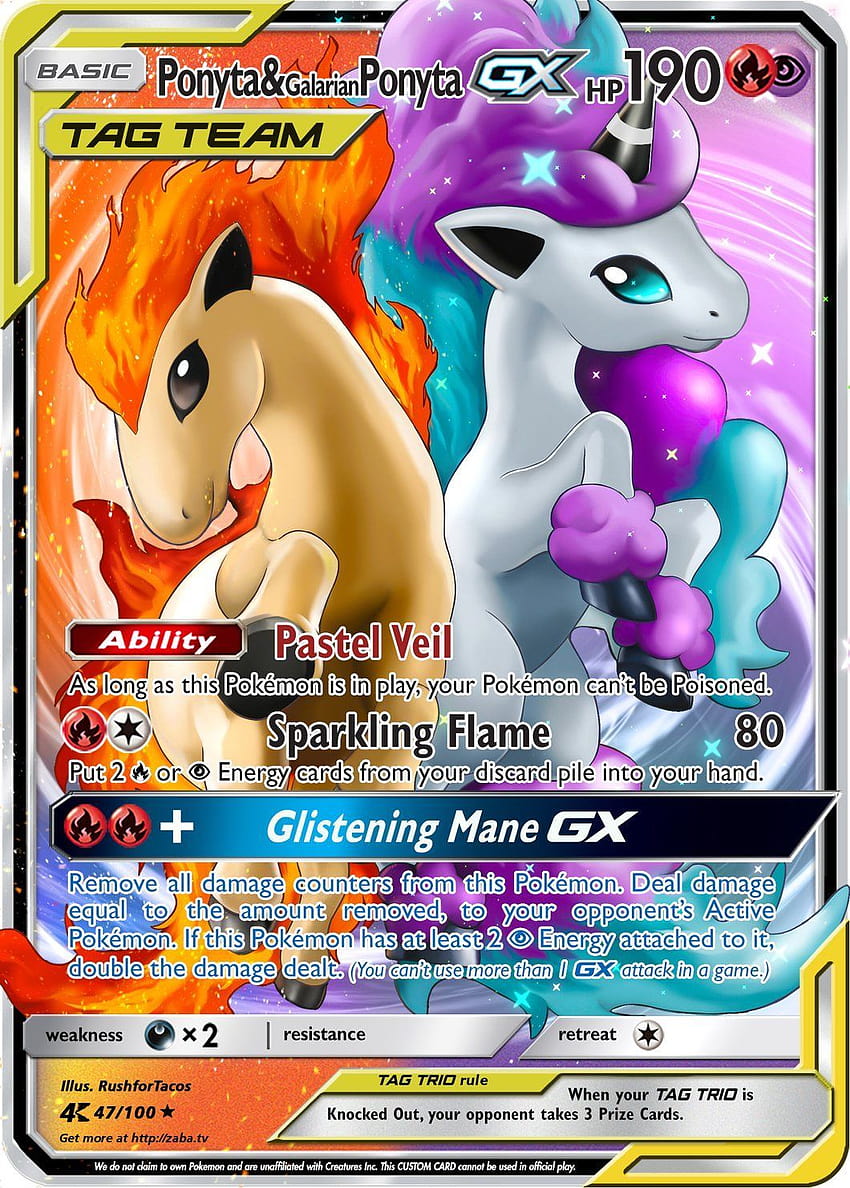 Galarian Ponyta GX Custom Pokemon Card ...pinterest, 태그 팀 포켓몬 HD 전화 배경 화면