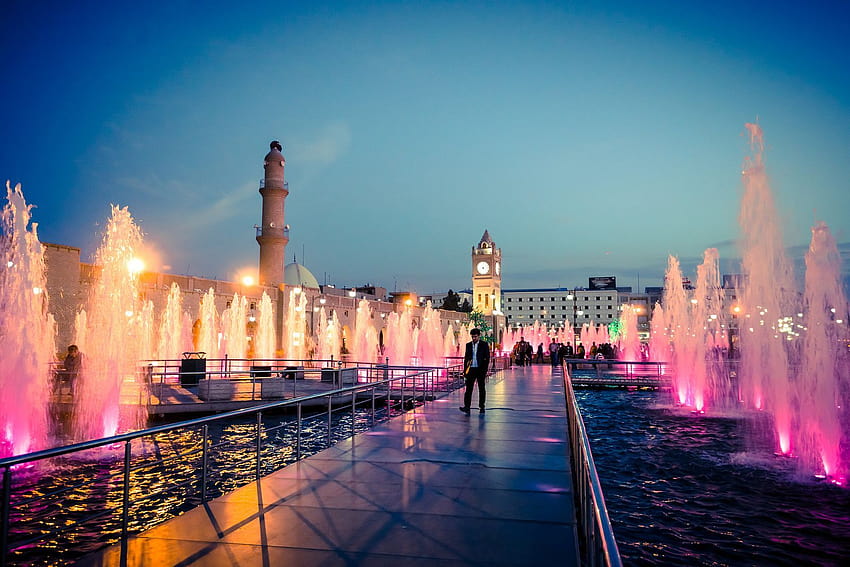 Erbil Fountains HD wallpaper