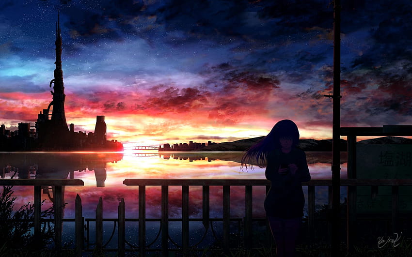 2560x1600 Anime Girl In Sunset 2560x1600 Resolution Sunset Anime Hd