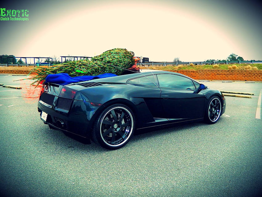 Lamborghini Gallardo on HRE Wheels with CHRISTMAS TREE on top HD wallpaper