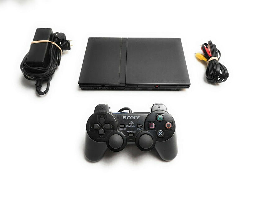 ระบบคอนโซล Sony PlayStation 2 PS2 Slim Black พร้อมคอนโทรลเลอร์ Sony, คอนโทรลเลอร์ Sony playstation 2 วอลล์เปเปอร์ HD