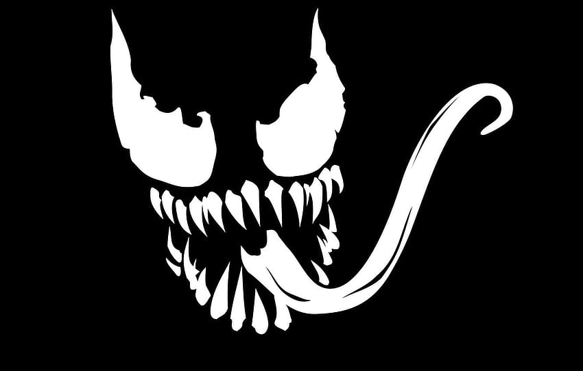 Minimalism, black background, art, marvel, comic, venom, venom ...