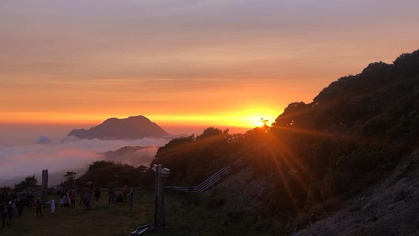 Primer amanecer de 2020 que viene directamente desde arriba de las nubes en el monte Hikurangi. Oficialmente a partir de las 5:35 a. m. de esta mañana: Nueva Zelanda fondo de pantalla