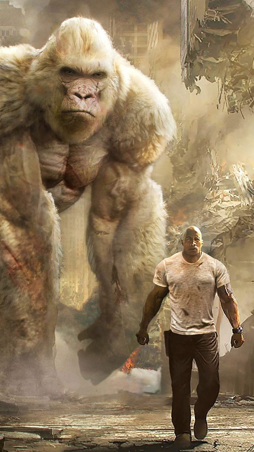 Rampage, movie, big gorilla, 2018, 720x1280, gorilla movie HD phone wallpaper