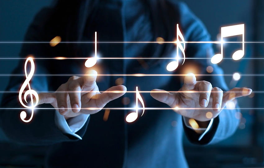woman, concert, tool, classic, treble clef, melody, stave, Symphony, music, closeup, musical instrument, conductor, colored lights, good idea, bokeh ., graceful hands , section музыка HD wallpaper