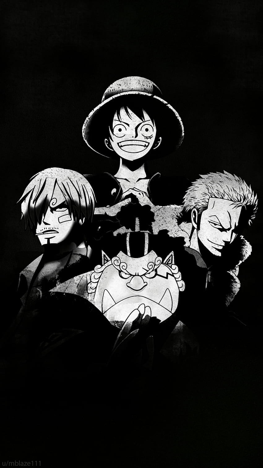 One Piece Phone, one piece black and white HD phone wallpaper