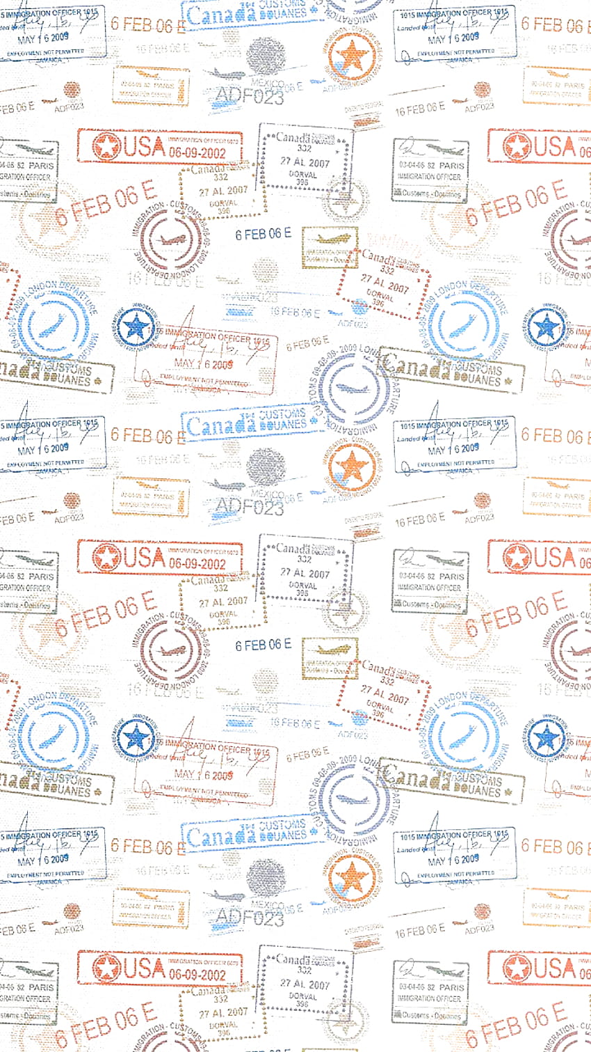 Phone Travel Stamps, immigration HD phone wallpaper