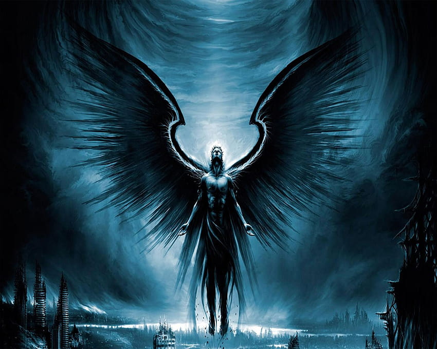 4 Black Angel Devil, meio anjo meio demônio papel de parede HD