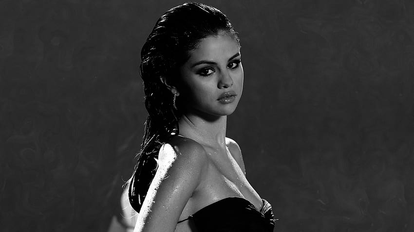 Selena Gomez And Backgrounds Selena Gomez Black And White Hd Wallpaper