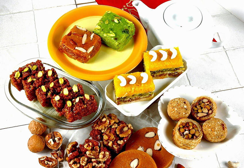 Indische Süßigkeiten, indisches Mithai HD-Hintergrundbild