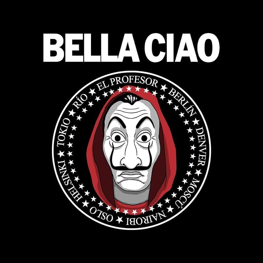 Koszulka damska Casa De Papel Money Heist Bella Ciao, maska ​​​​napadu na pieniądze Tapeta na telefon HD