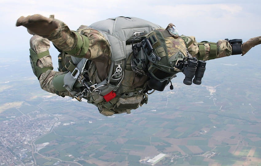 atlama, paraşüt, Türkiye, özel kuvvetler, Türk özel kuvvetleri , bölüm мужчины, paraşütçüler HD duvar kağıdı