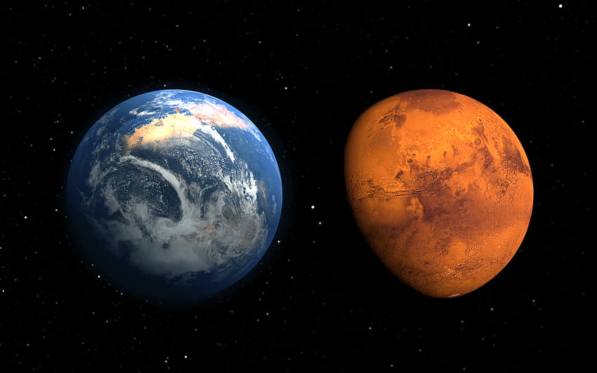 Earth And Mars Compare : 13 HD wallpaper
