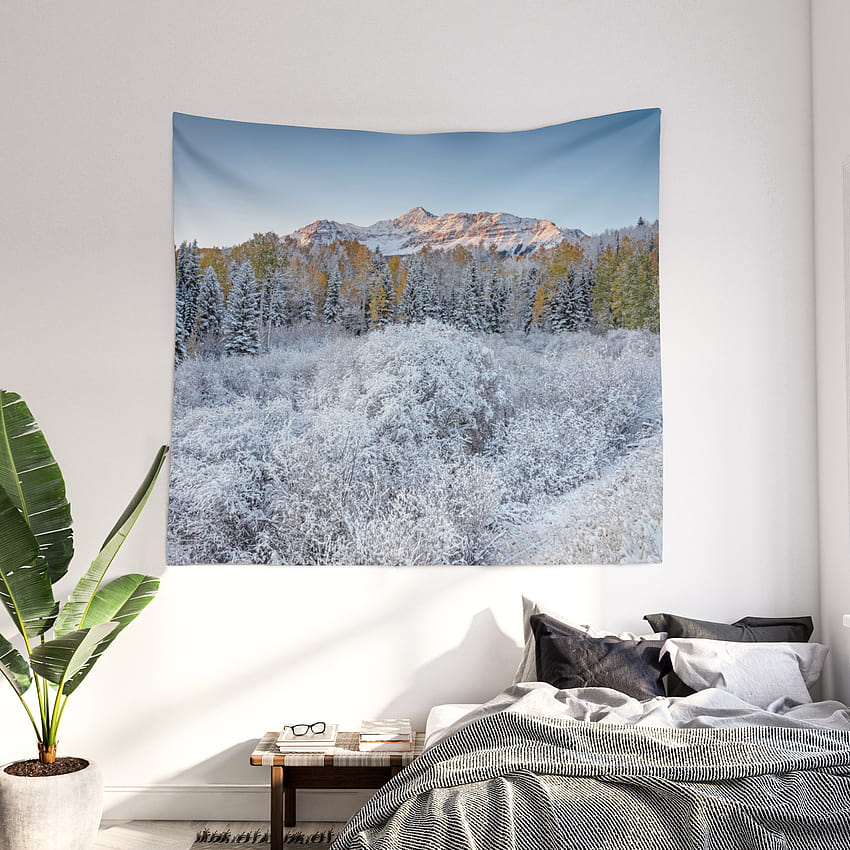 Early Winter In The Rockies Telluride Colorado Mountain Sunrise Landscape Wall Tapestry by Landscape Art HD phone wallpaper