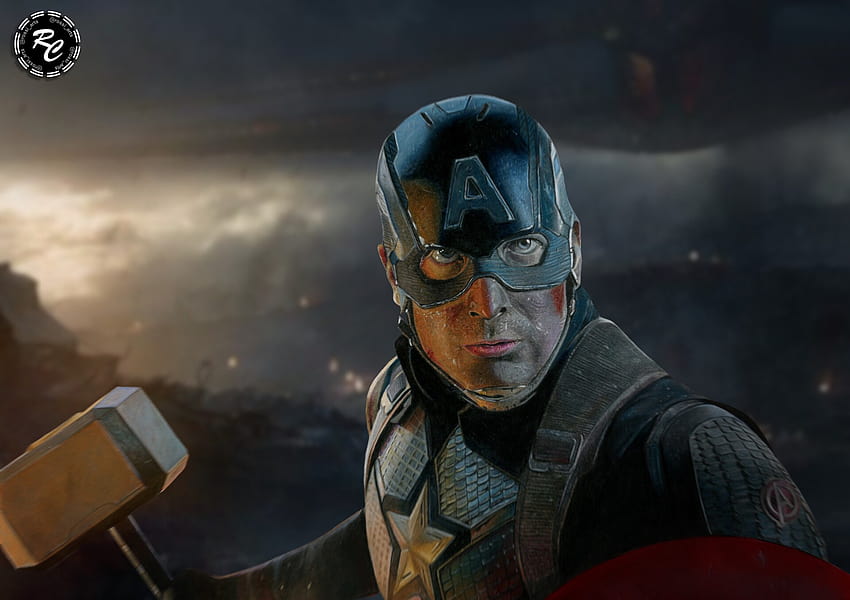 Captain America wielding Mjolnir  Avenger artwork Marvel captain america Captain  america