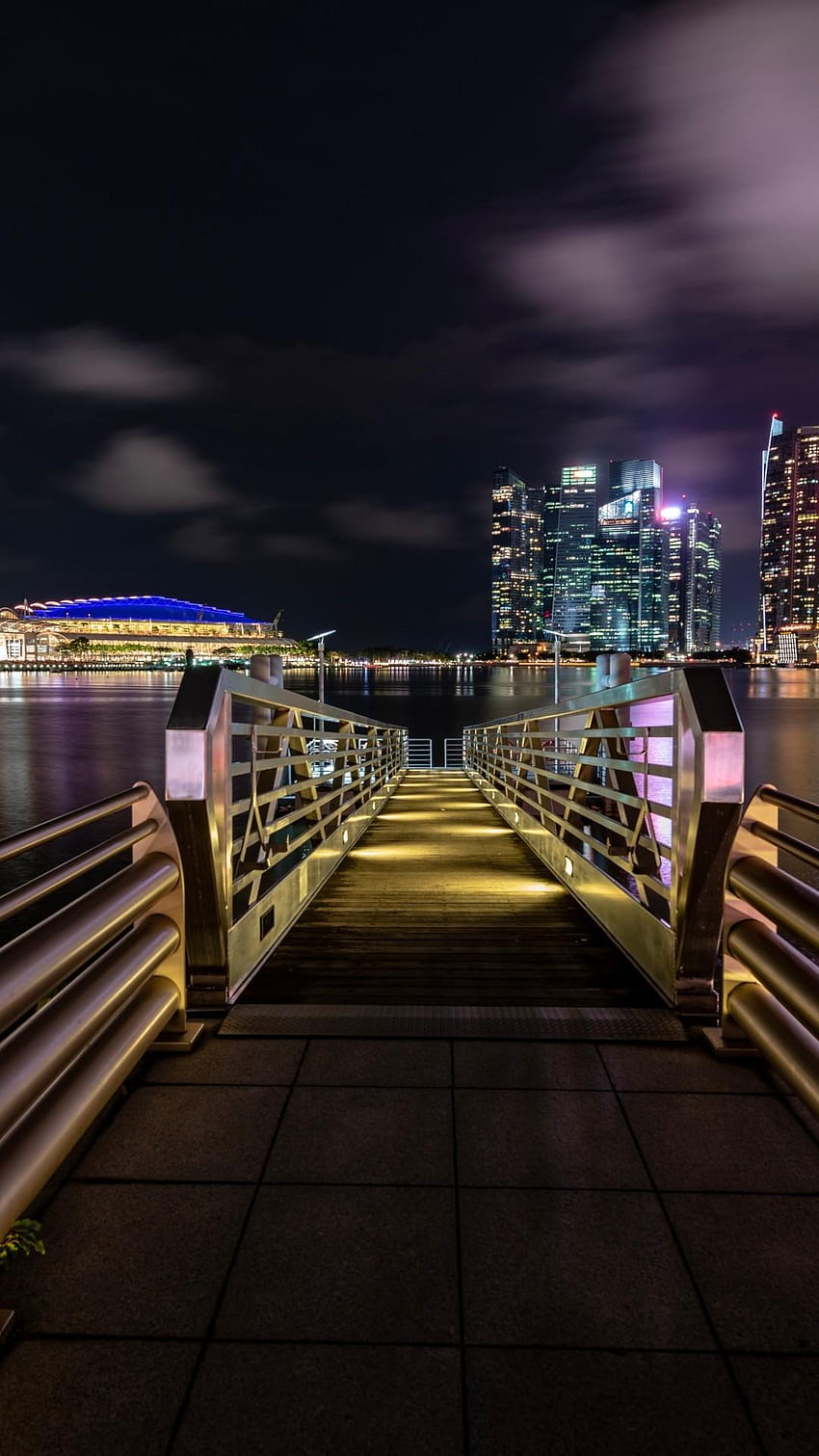 1080x1920 Marina Bay Sands, Singapur, Muelle, Noche, marina bay night singapur fondo de pantalla del teléfono