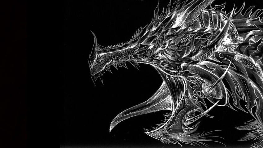 White Dragon, black dragon tribal HD wallpaper