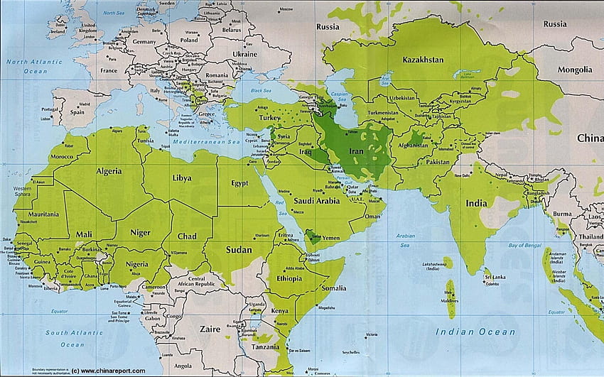 Mapy Europy Azja Islam Afryka Bliski Wschód Shia Sunnici Tapeta HD