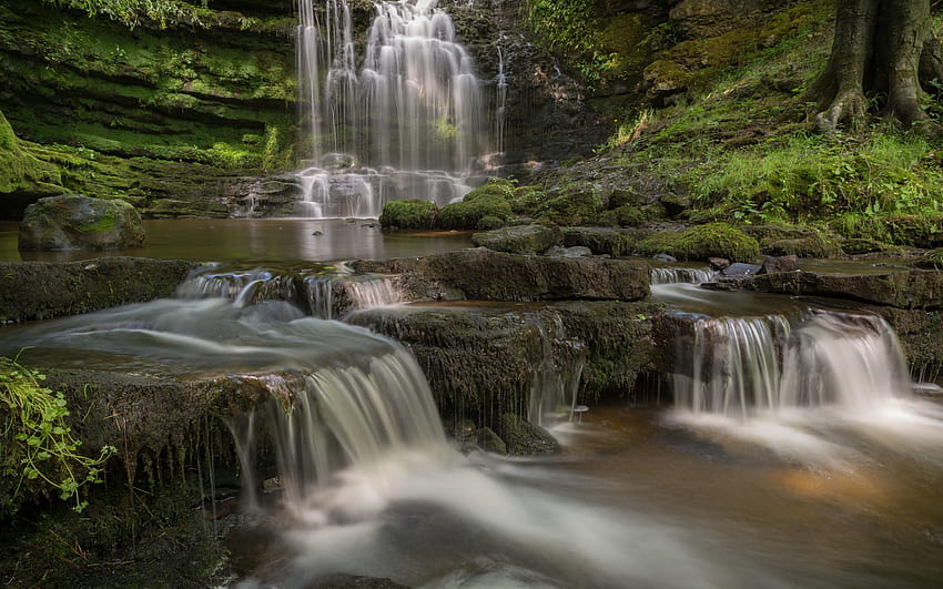 Водопад Scaleber Force Национален парк Yorkshire Dales HD тапет