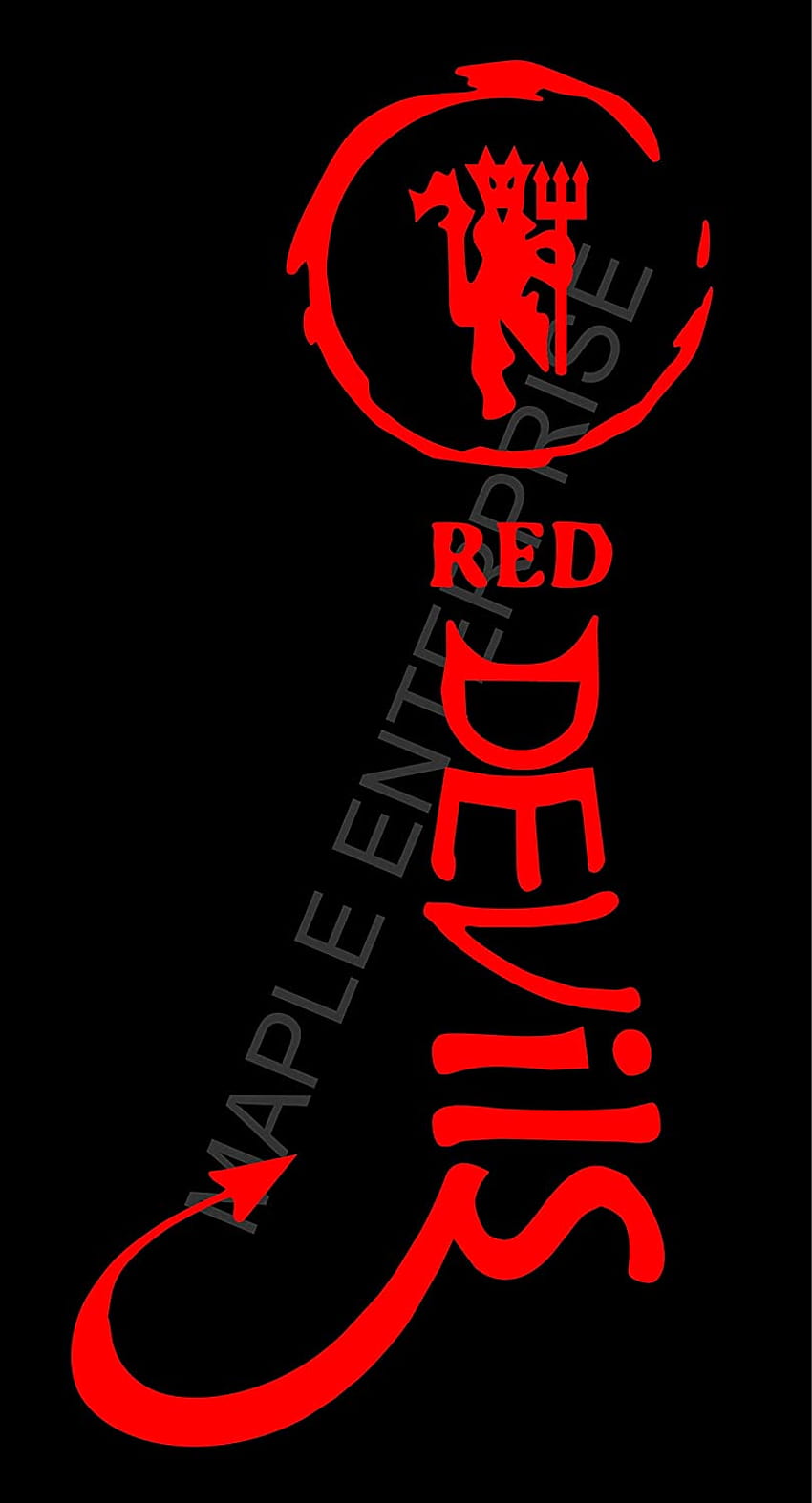 Manchester United Football Club RED Devils Logo Vinyl Decal Sticker untuk hiasan dinding kap mobil, logo manchester united wallpaper ponsel HD